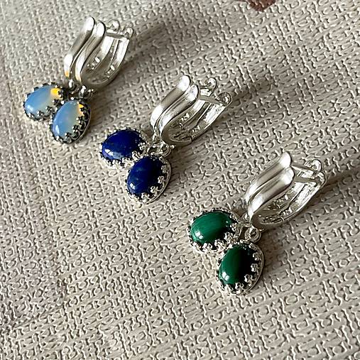 Vintage Filigree Natural Malachite Earrings / Vintage náušnice s malachitom E028