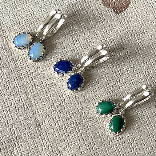 Vintage Filigree Natural Malachite Earrings / Vintage náušnice s malachitom E028