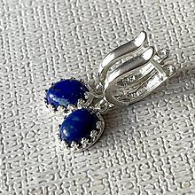 Náušnice - Filigree Lapis Lazuli Earrings AG925 / Strieborné náušnice s lazuritom E028 - 16486704_