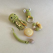 Hračky - Set s medúzou / zeleno-žltý (5 hračiek) - 16486428_