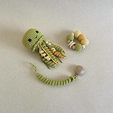 Hračky - Set s medúzou / zeleno-žltý (3 hračky) - 16486429_