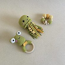 Hračky - Set s medúzou / zeleno-žltý (3 hračky) - 16486433_