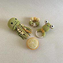 Hračky - Set s medúzou / zeleno-žltý (4 hračky) - 16486435_