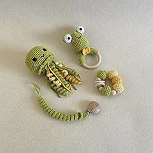 Hračky - Set s medúzou / zeleno-žltý (4 hračky) - 16486437_
