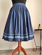 Sukne - Modrá krojová sukňa s krajkou - 16486899_
