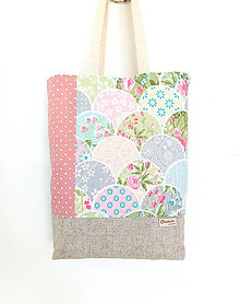 Nákupné tašky - Zerowaste Taška kvetový patchwork - 16486763_