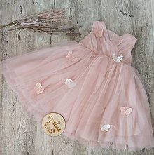 Detské oblečenie - Princeznovské šaty z tylu Butterfly s vyšívanými motýlikmi - 16488978_