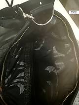 Kabelky - Čierna kožená gotická kabelka-Veľká kožená kabelka - 16488412_