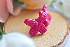 Náušnice - Ružové motýliky - 16488335_