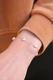 Náramky - Minimalistické náramky - riečne perly  (Retiazka s perlami) - 16489276_