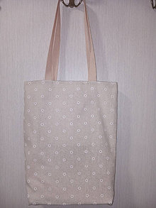 Nákupné tašky - Nákupná taška kvety na krémovej - 16491221_