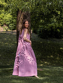 Šaty - Letné maxi šaty z gázoviny (Ružová) - 16490490_