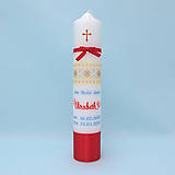 Sviečky - Sviečka na krst s dizajnom belianskej výšivky - 16489656_