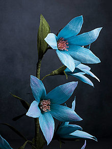 Dekorácie - Obrovské papierové kvety, modrý, ružový a svetloružový - 16491320_
