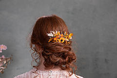 Ozdoby do vlasov - Kvetinový hrebienok "lupienky slnečníc" - 16491654_