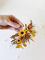 Ozdoby do vlasov - Kvetinový hrebienok "lupienky slnečníc" - 16491661_