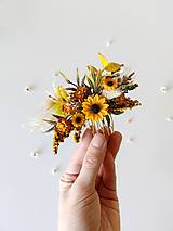 Ozdoby do vlasov - Kvetinový hrebienok "lupienky slnečníc" - 16491662_