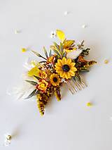 Ozdoby do vlasov - Kvetinový hrebienok "lupienky slnečníc" - 16491663_