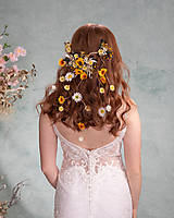 Ozdoby do vlasov - Kvetinová aplikácia so závojom "kde hľadať lásku" - 16491736_