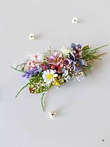 Ozdoby do vlasov - Kvetinový hrebienok "vyfarbený svet" - menší - 16491848_