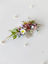 Ozdoby do vlasov - Kvetinový hrebienok "vyfarbený svet" - menší - 16491849_