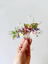 Ozdoby do vlasov - Kvetinový hrebienok "vyfarbený svet" - menší - 16491850_