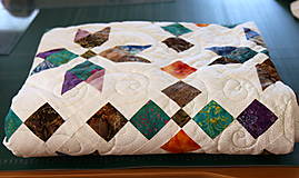 Úžitkový textil - Patchworková deka, vankúšiky, obrus - 16491261_