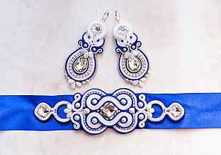 Sady šperkov - Svadobný folkový set (Modrá) - 16491608_
