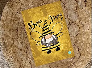 Papiernictvo - Bee Happy - Pohľadnica z kráľovstva gnómov - 16491614_