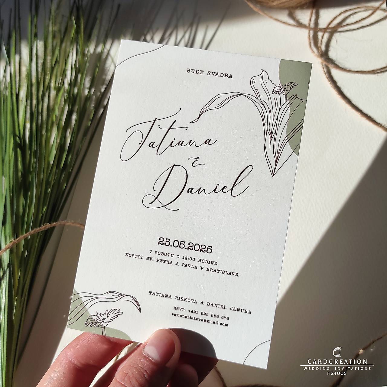 Minimalistické svadobné oznámenie - H24005