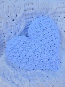 Úžitkový textil - Vankúš v tvare srdca  (Pastelová modrá) - 16489940_