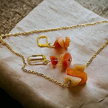 Sady šperkov - set oranžový Achát S113 - 16490401_