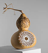 Svietidlá - Gourd #G43 | Kalabasa, prírodná drevená dekorácia - 16491826_