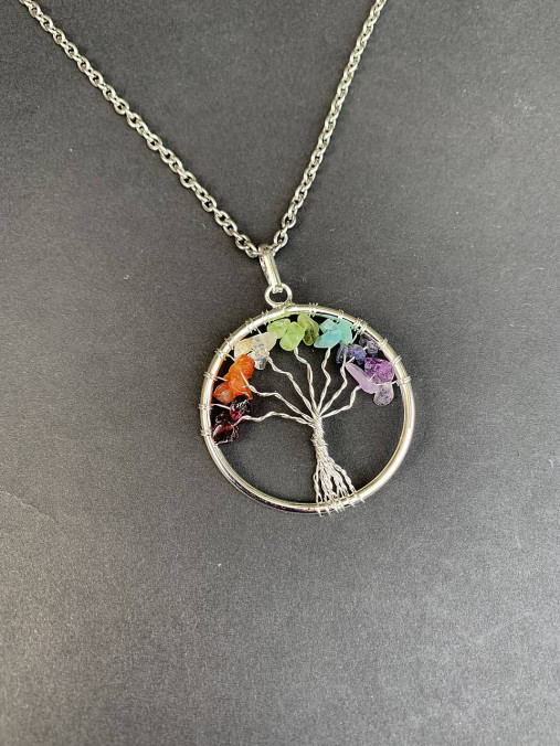 Náhrdelníky - prívesok strom života (strom života čakrový) - 16491730_