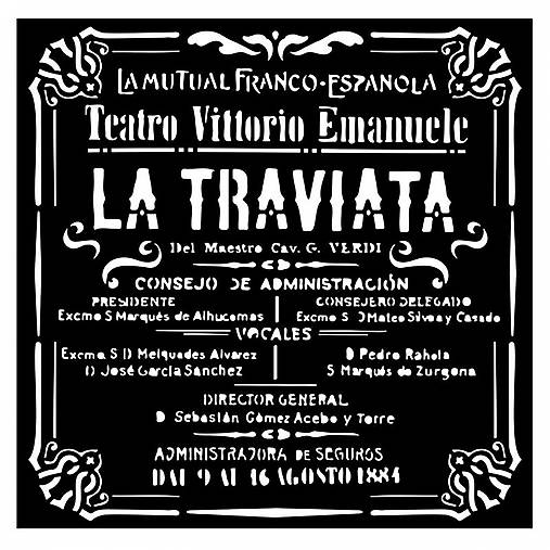 Šablóna Stamperia - 18x18 cm - La traviata