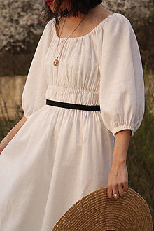 Šaty - Šaty Paysanne III. (Jednofarebný ľan zo vzorkovníka) - 16492492_