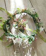 Ozdoby do vlasov - Svadobný kvetinový venček - 16492003_