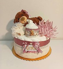 Detské doplnky - Plienková torta mini macko - 16493423_