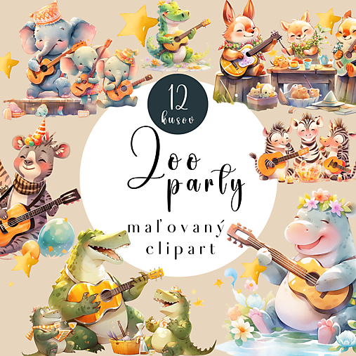 Zoo party - clipart