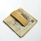 Peňaženky - Drevená spona na peniaze - jaseňová - 16493588_