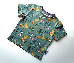 Detské oblečenie - Tričko s krátkym rukávom Lesné zvieratká - 16495520_