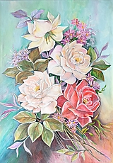 Obraz Ruže, akryl, 50 x 70 cm