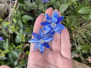 Náušnice - *Blue marble flowers* - 16495780_