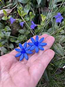 Náušnice - *Blue  flowers crystal* - 16495784_