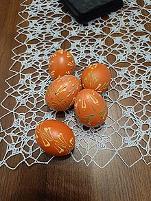 Dekorácie - Pomarančové vajíčka maľované voskom malé - 16495953_