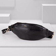 Kabelky - Kožená ľadvinka / belt bag MAVERA 1 (Čierna) - 16496153_
