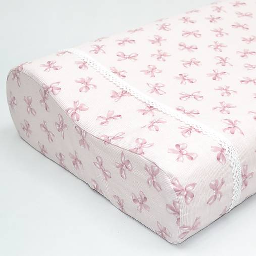 Úžitkový textil - Ružové mašličky - obliečka na anatomický vankúš  (veľkosť M) - 16494467_