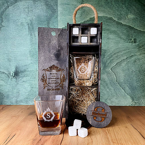 Nádoby - Set na Whisky/ Rum 2 Poháre + Kamene – Sottile - 16495183_