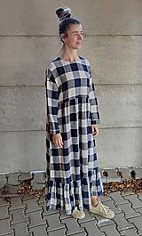 Šaty - Kárované ľanové šaty - 16496515_