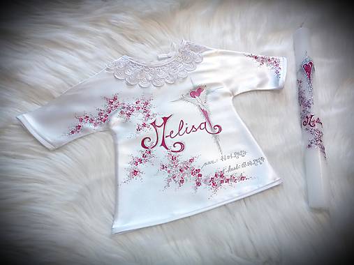 Detské oblečenie - košieľka na krst / krstová košieľka a sviečka  - 16494175_